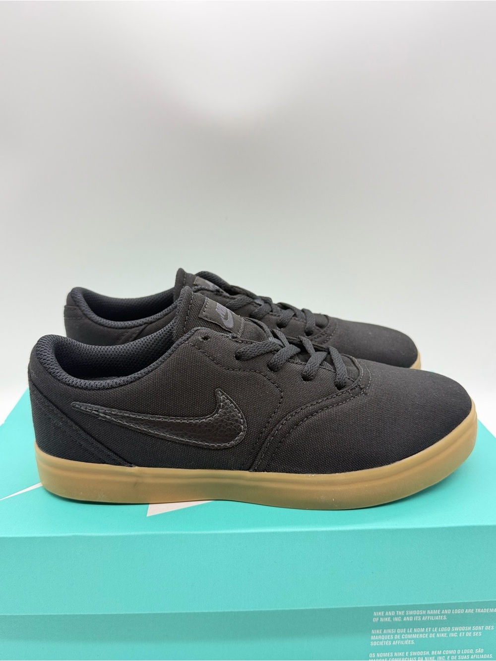 Nike SB Check Canvas PS Black Light Brown 905371-006 Size 1Y